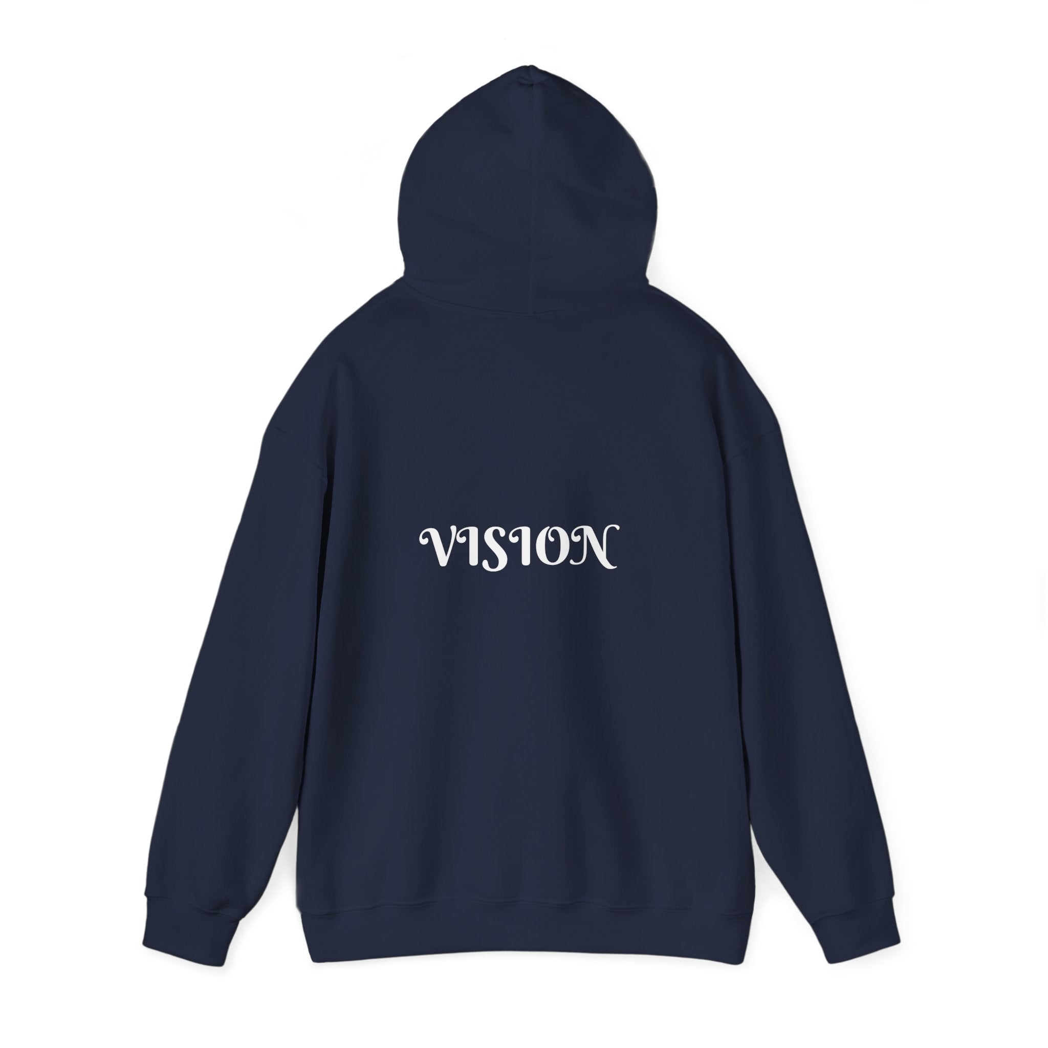 Vision Roots faith hoodie in Dark Blue — Proverbs 29:18 unisex hoodie