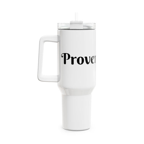 "Vision Roots 40oz faith tumbler — insulated."