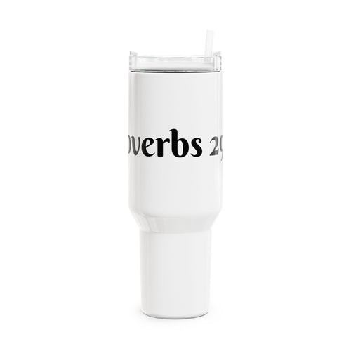 "Vision Roots 40oz faith tumbler — insulated."