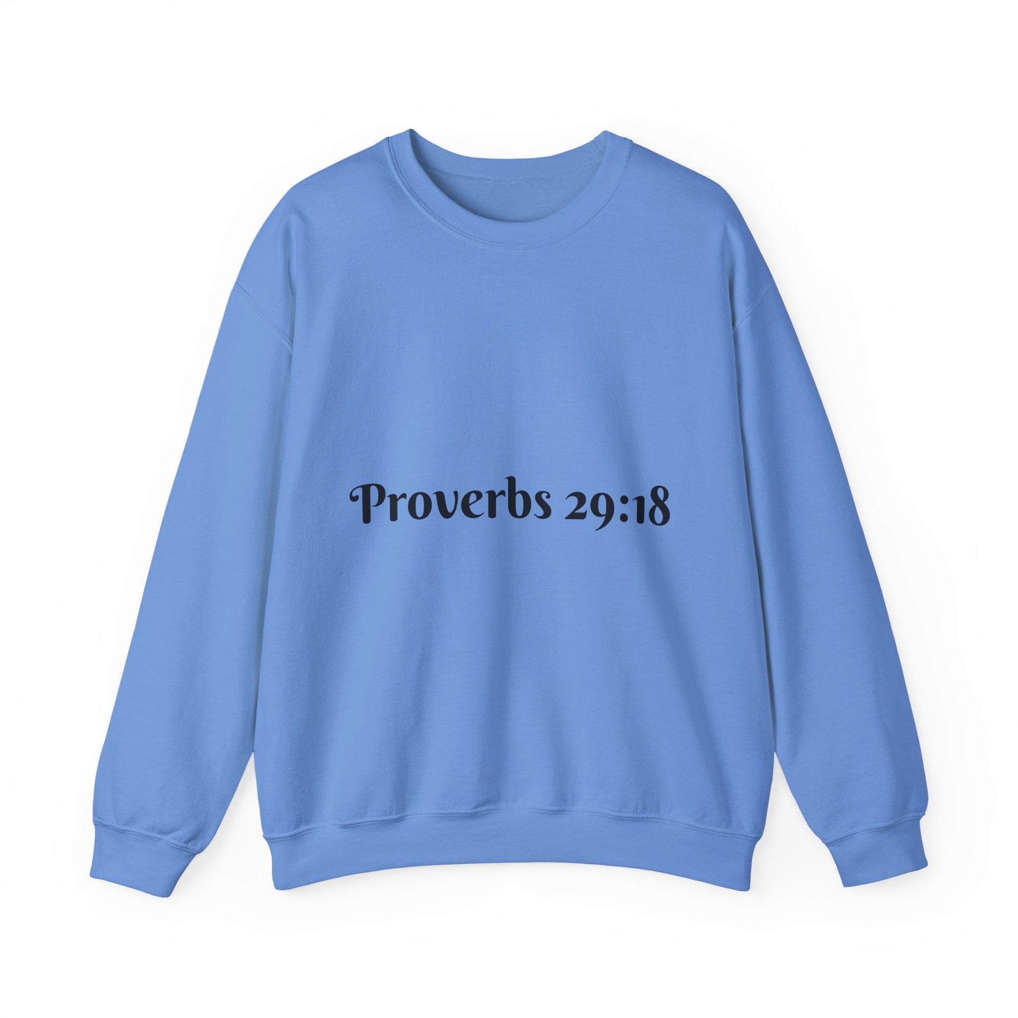 "Proverbs 29:18 unisex sweatshirt in Carolina blue by Vision Roots"