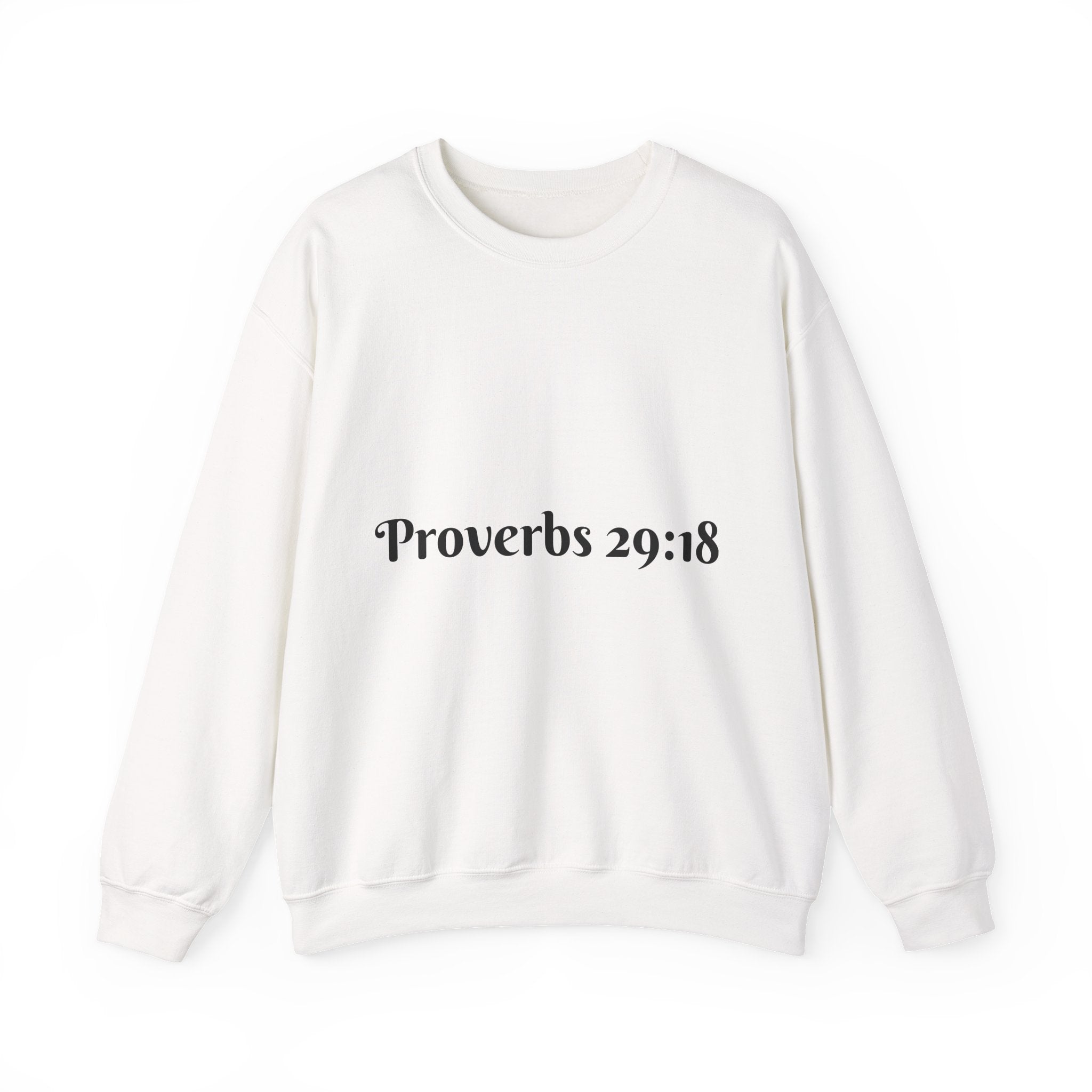 "Proverbs 29:18 unisex sweatshirt in White by Vision Roots"