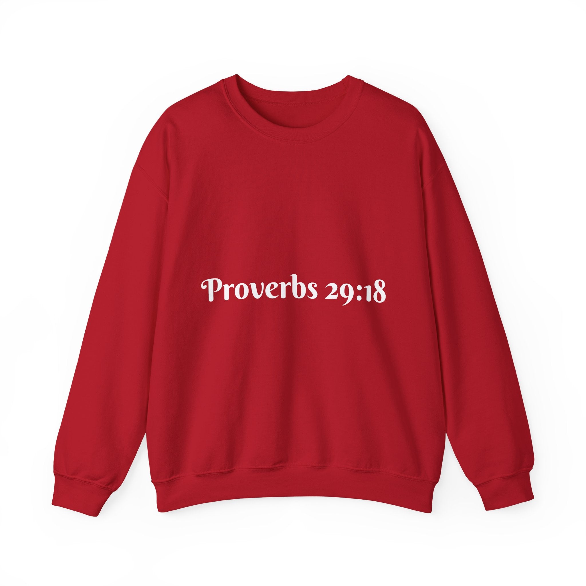 "Proverbs 29:18 unisex sweatshirt in Red by Vision Roots"