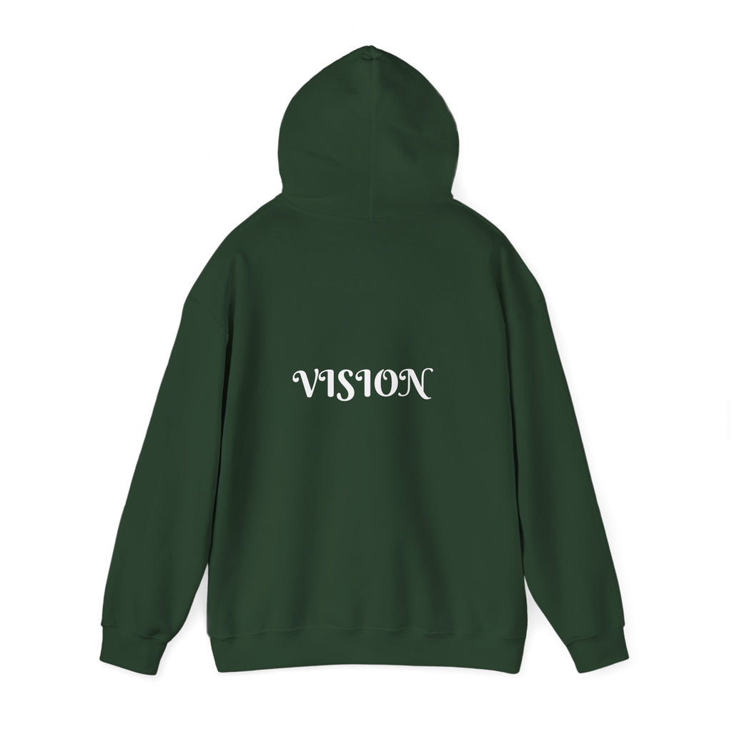 Vision Roots faith hoodie in Dark Green — Proverbs 29:18 unisex hoodie