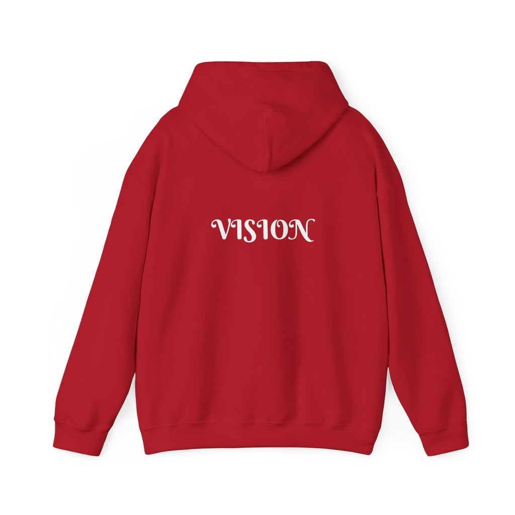 Vision Roots faith hoodie in Red — Proverbs 29:18 unisex hoodie