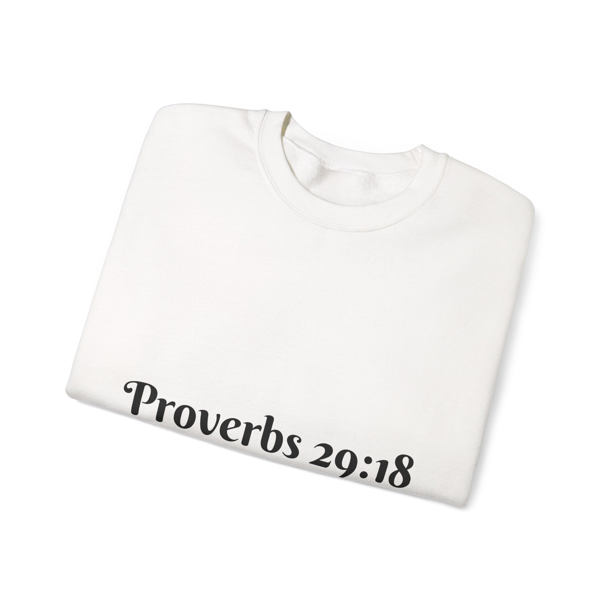 "Proverbs 29:18 unisex sweatshirt in White by Vision Roots"