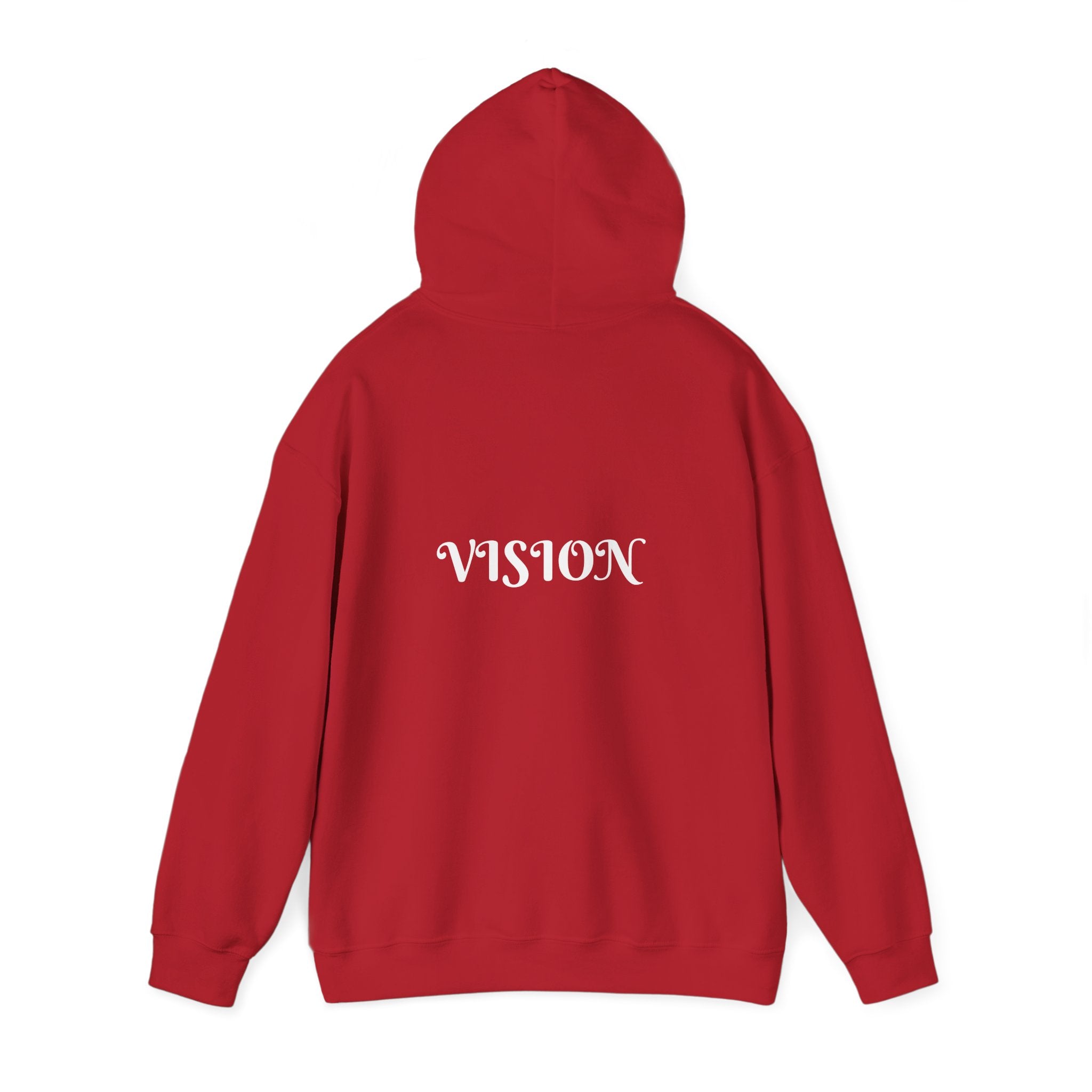 Vision Roots faith hoodie in Red — Proverbs 29:18 unisex hoodie
