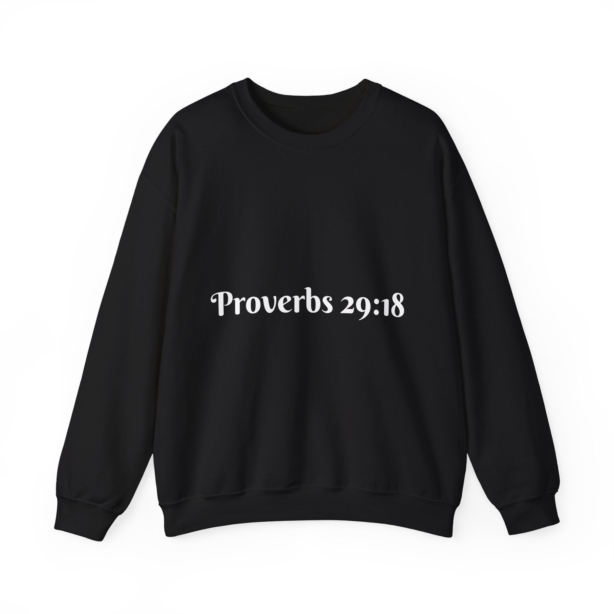 "Proverbs 29:18 unisex sweatshirt in Black by Vision Roots"