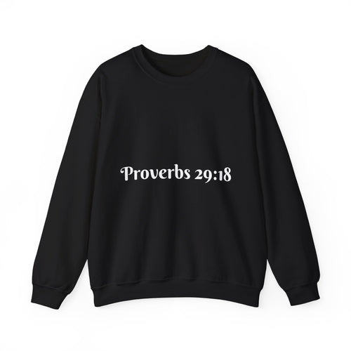 "Proverbs 29:18 unisex sweatshirt in Black by Vision Roots"