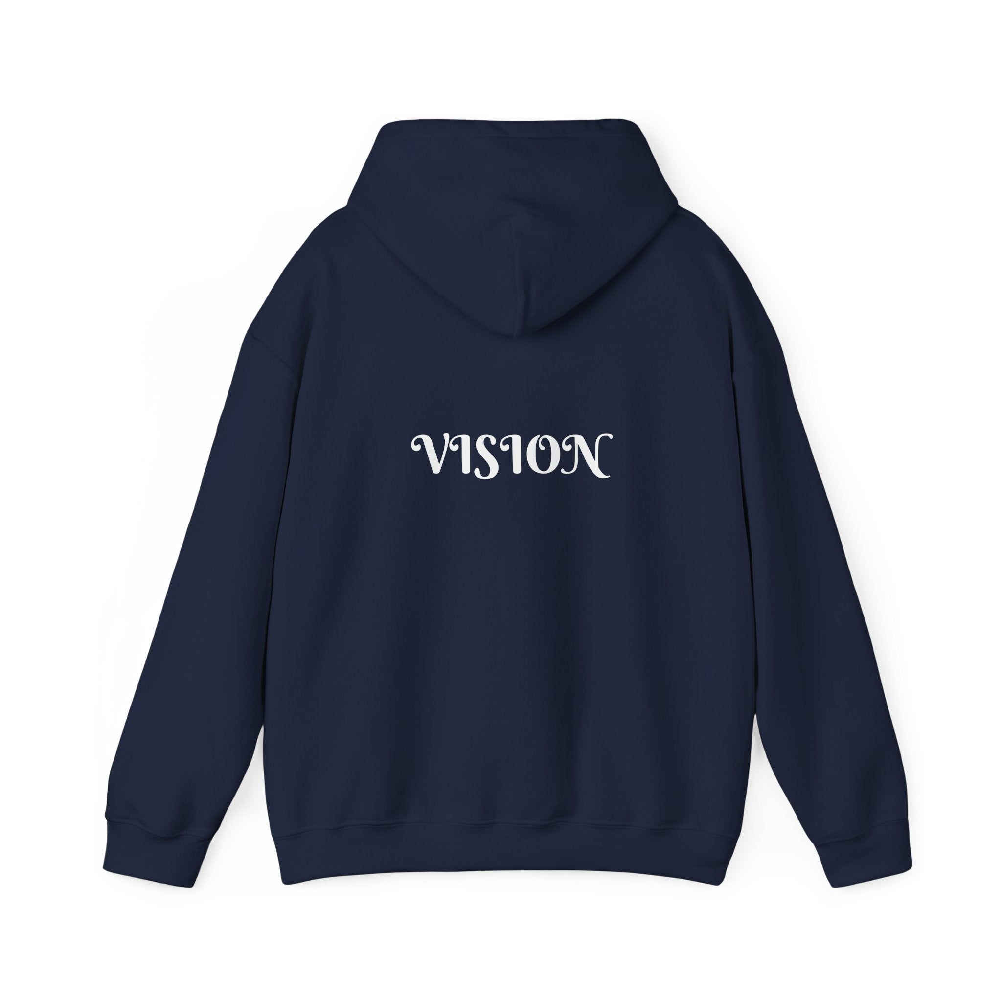 Vision Roots faith hoodie in Dark Blue — Proverbs 29:18 unisex hoodie